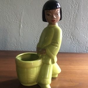 1960s ceramic figurine including small planter